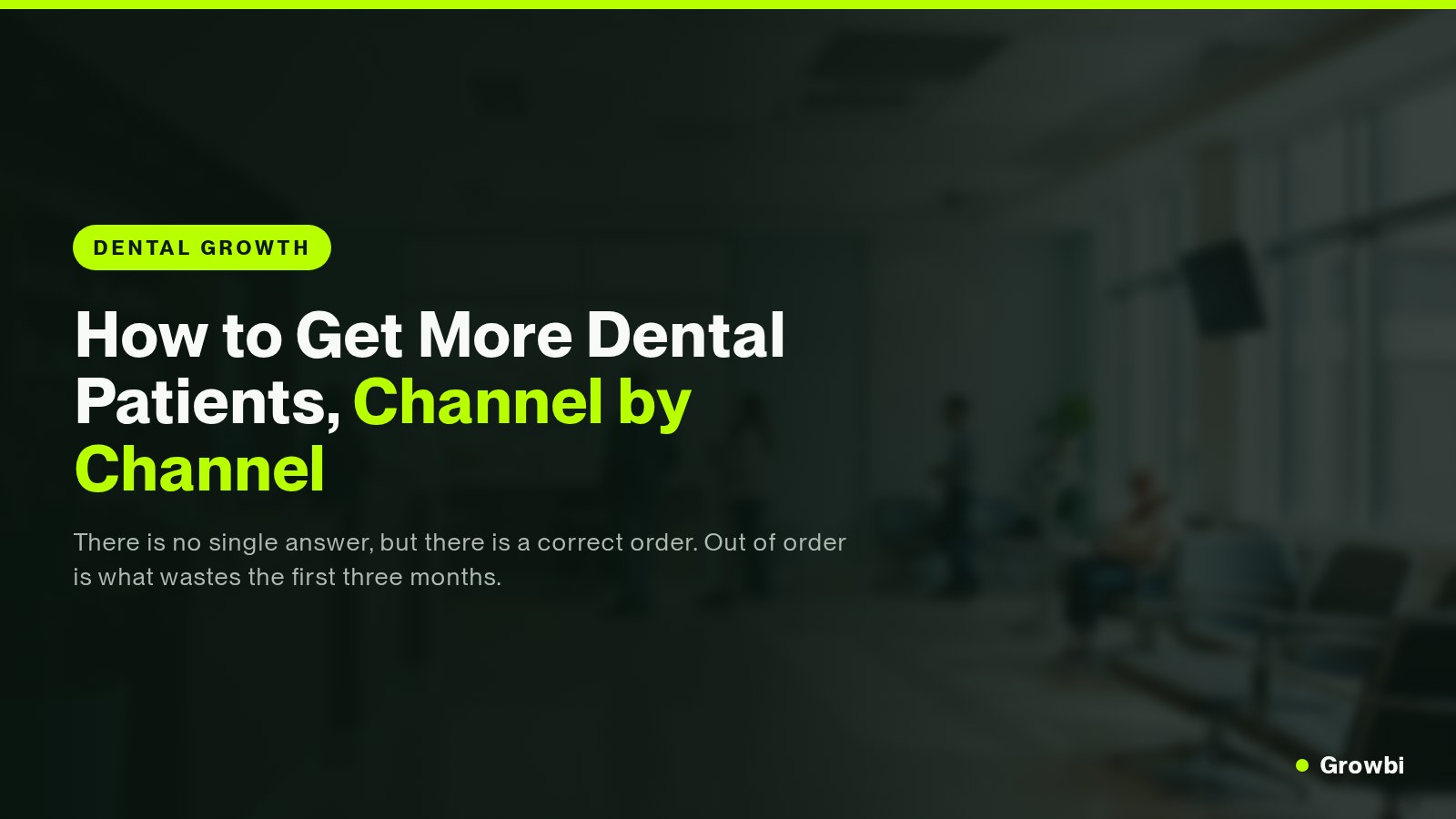 Busy modern dental clinic waiting room with patients checking in at the front desk
