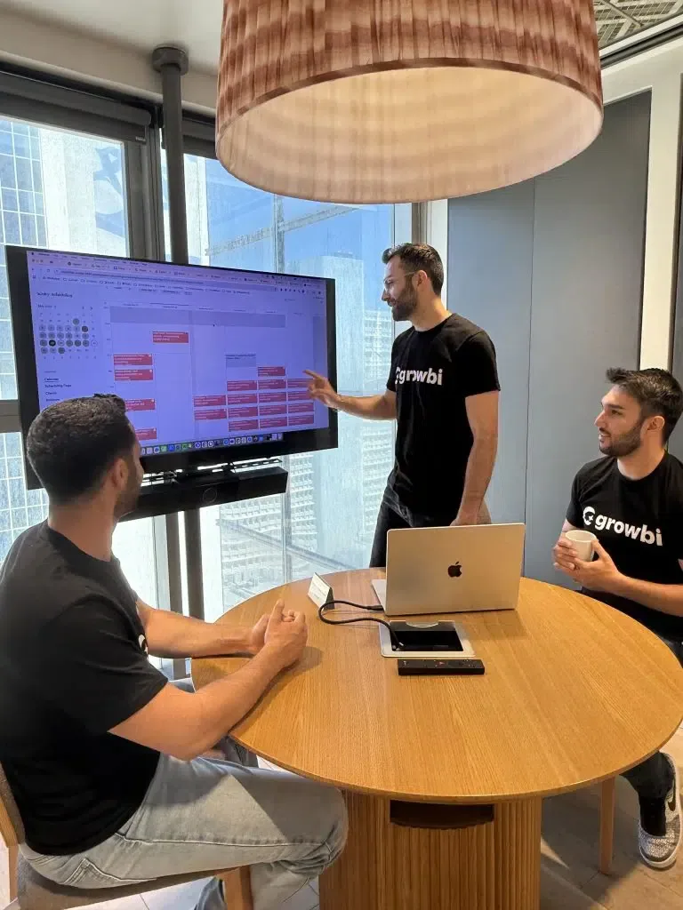 Growbi marketing team reviewing a med spa appointment calendar