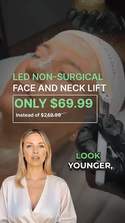 Ad creative featuring a client testimonial about her skin results