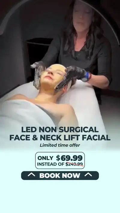 Ad creative highlighting a microneedling treatment session