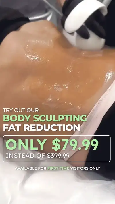 Ad creative showing an acne clearing skincare treatment result